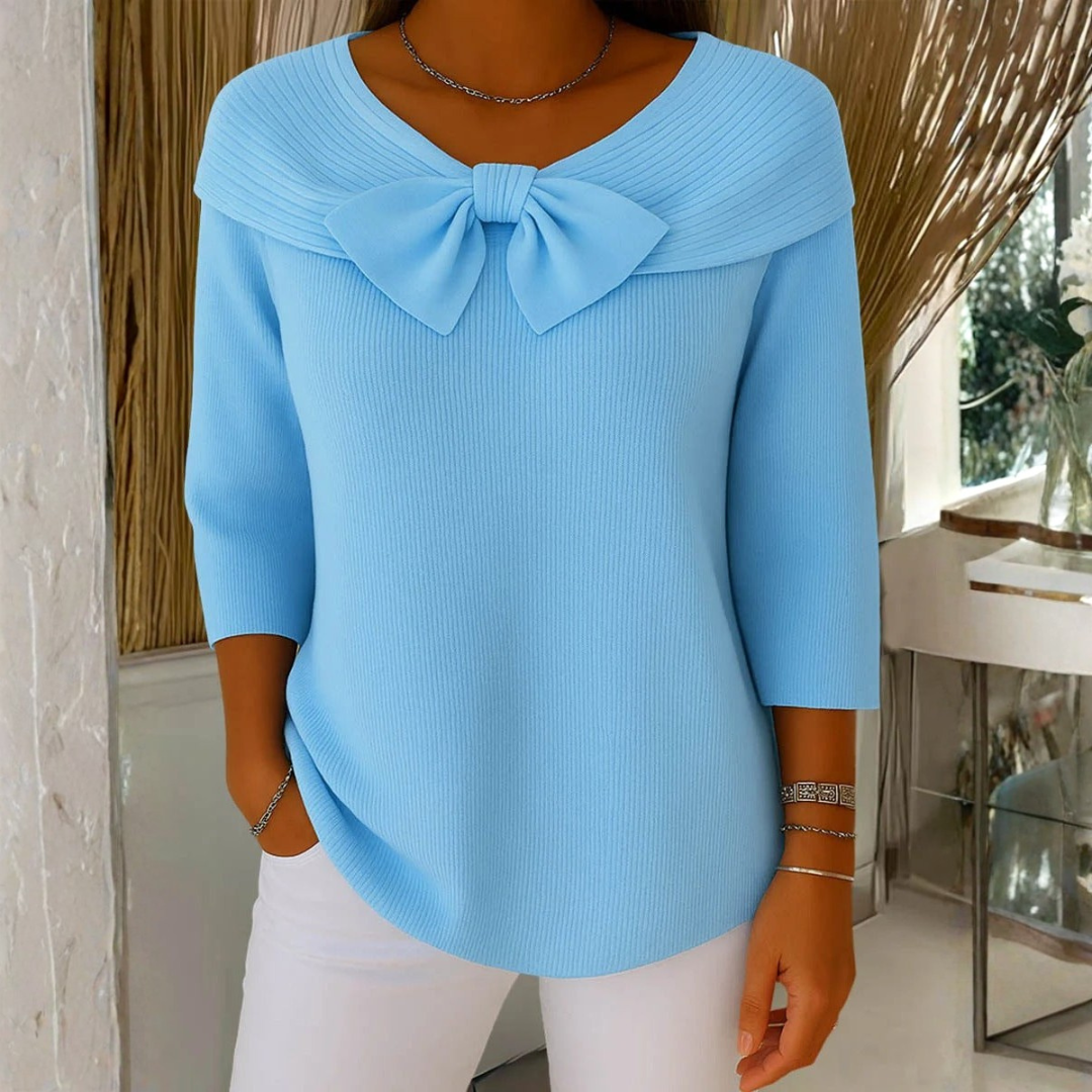 Blusa Mujer con Lazo Manga Tres Cuartos - Mavetta