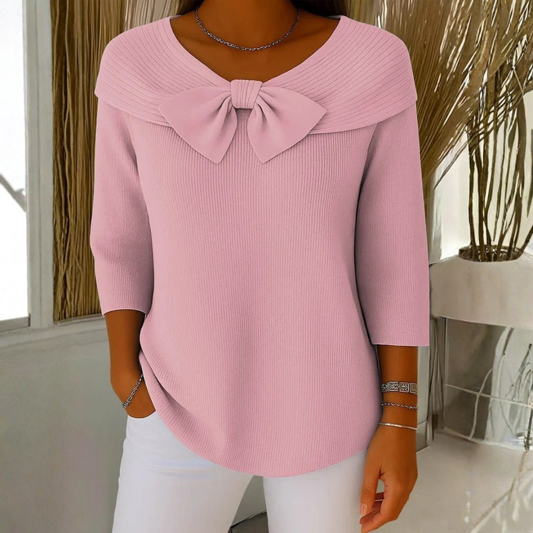 Blusa Mujer con Lazo Manga Tres Cuartos