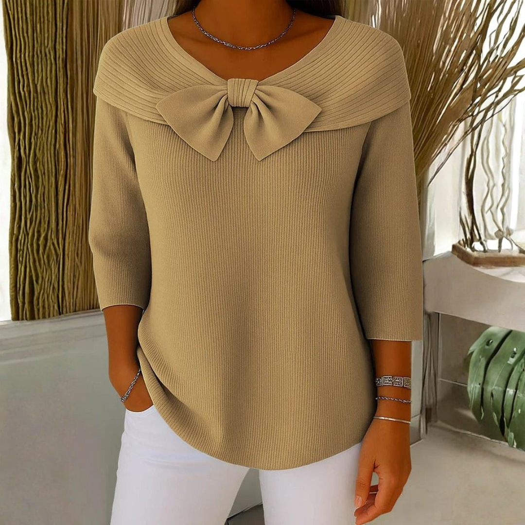 Blusa Mujer con Lazo Manga Tres Cuartos