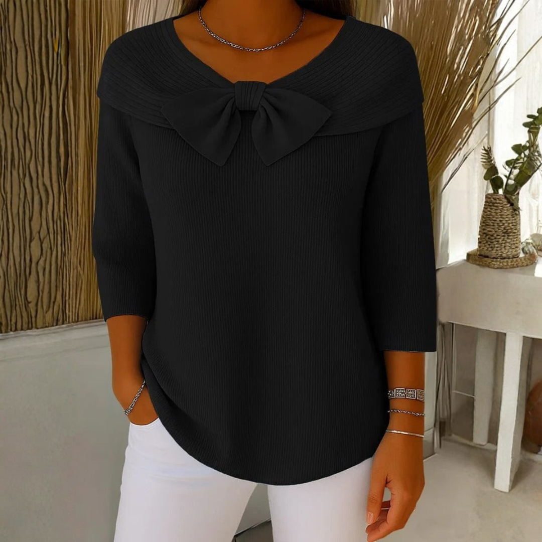 Blusa Mujer con Lazo Manga Tres Cuartos