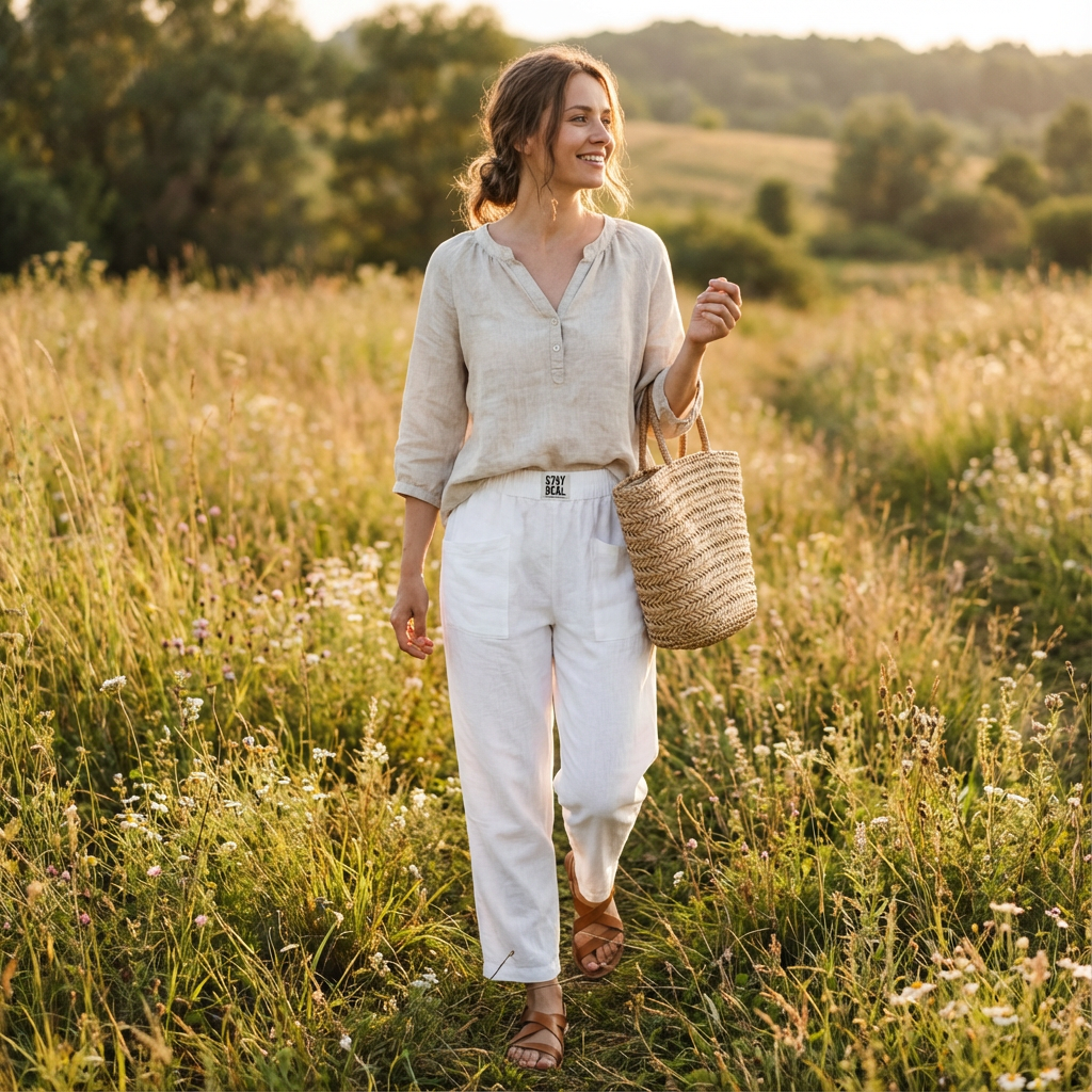 Pantalones Rectos Mujer Cintura Elástica Comodos