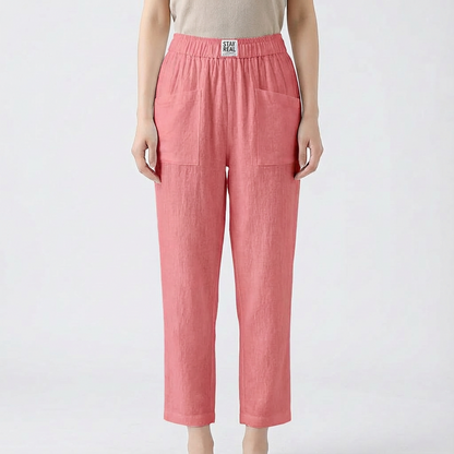Pantalones Rectos Mujer Cintura Elástica Comodos