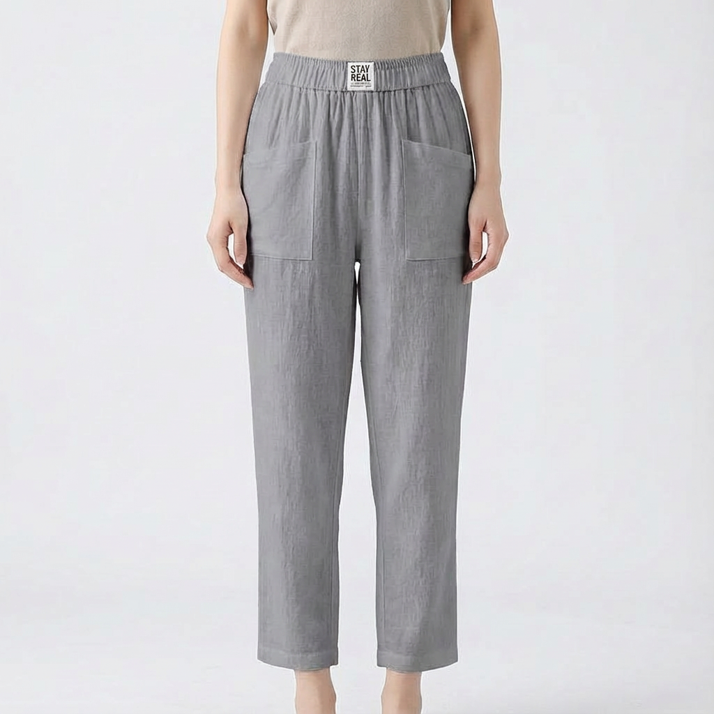 Pantalones Rectos Mujer Cintura Elástica Comodos
