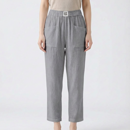 Pantalones Rectos Mujer Cintura Elástica Comodos