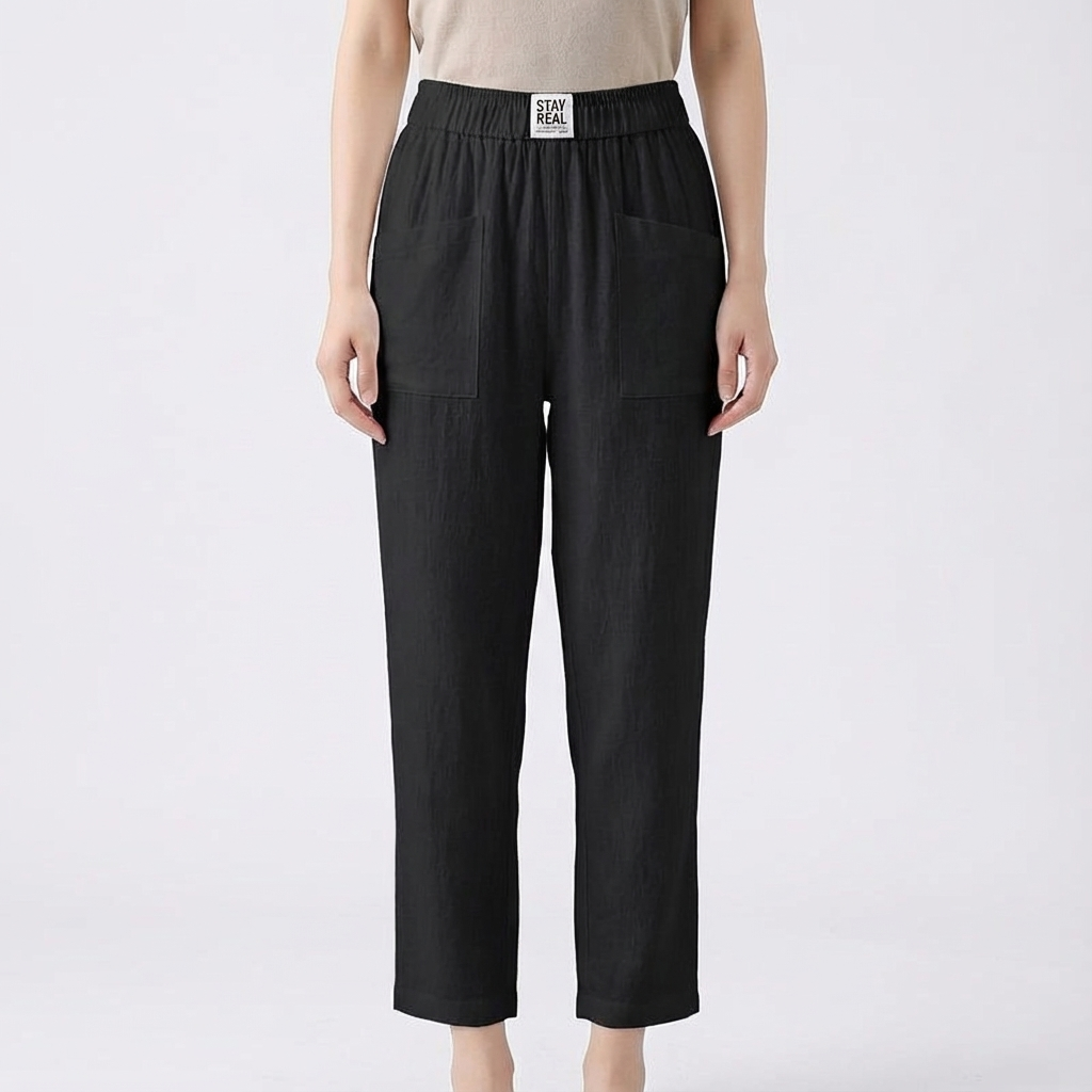 Pantalones Rectos Mujer Cintura Elástica Comodos