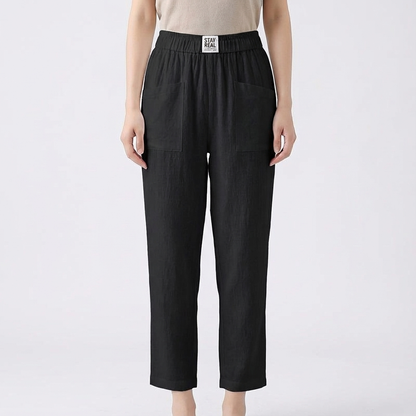Pantalones Rectos Mujer Cintura Elástica Comodos
