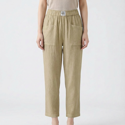 Pantalones Rectos Mujer Cintura Elástica Comodos
