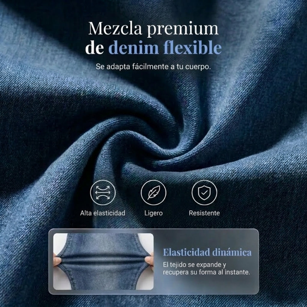 Pantalones Vaqueros Mujer Cintura Alta Cordón Ajustable