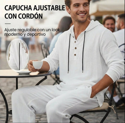 Conjunto Hombre Sudadera con Capucha y Pantalón Holgado