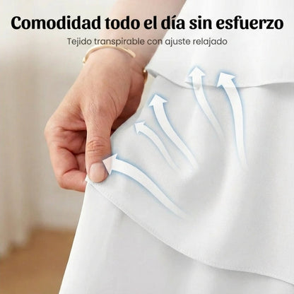 Vestido Mujer de Capas y Volantes Elegante