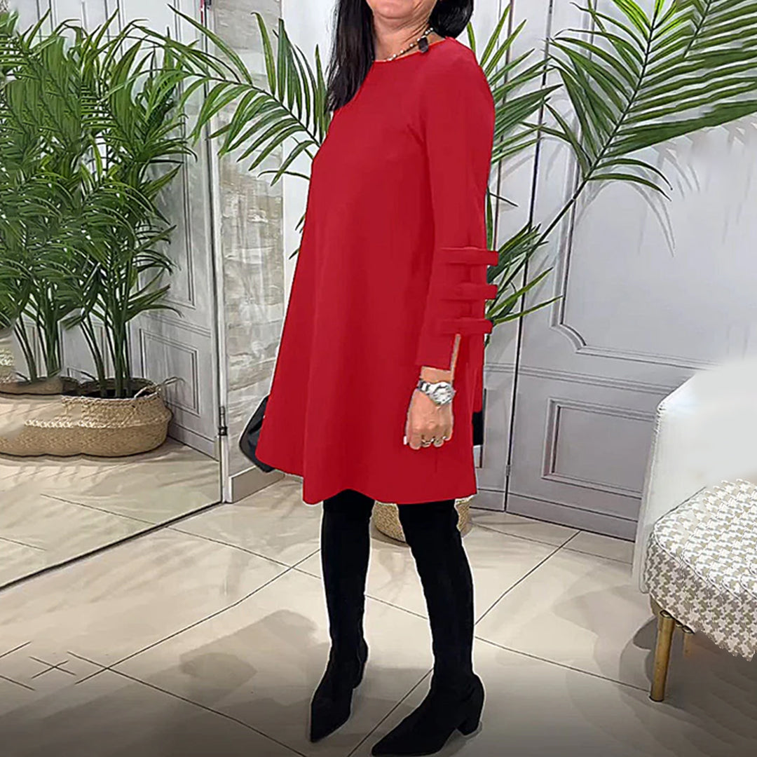 Vestido Casual Mujer Manga Larga Ajuste Regular