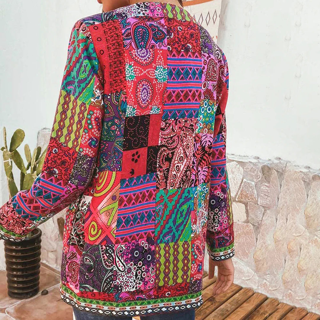 Blazer Mujer Estampado Artistico Acabado Ajuste Slim