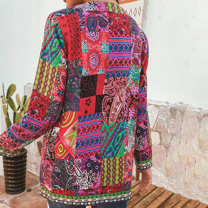 Blazer Mujer Estampado Artistico Acabado Ajuste Slim