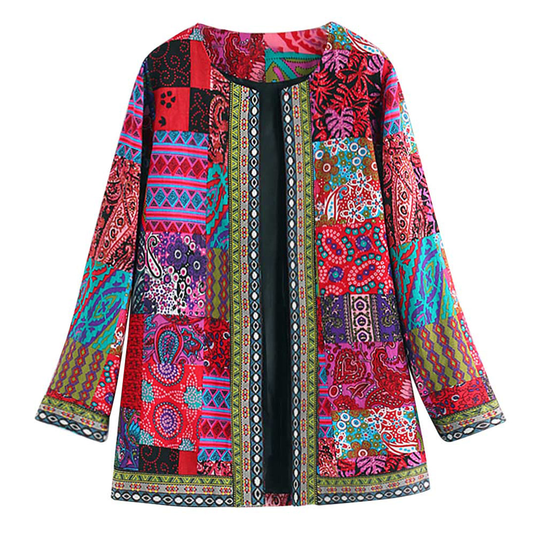 Blazer Mujer Estampado Artistico Acabado Ajuste Slim
