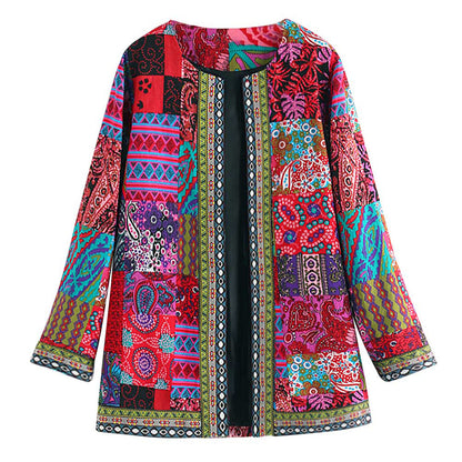 Blazer Mujer Estampado Artistico Acabado Ajuste Slim