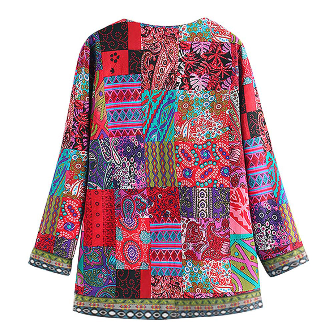 Blazer Mujer Estampado Artistico Acabado Ajuste Slim