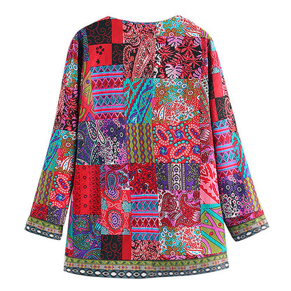 Blazer Mujer Estampado Artistico Acabado Ajuste Slim