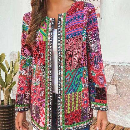 Blazer Mujer Estampado Artistico Acabado Ajuste Slim
