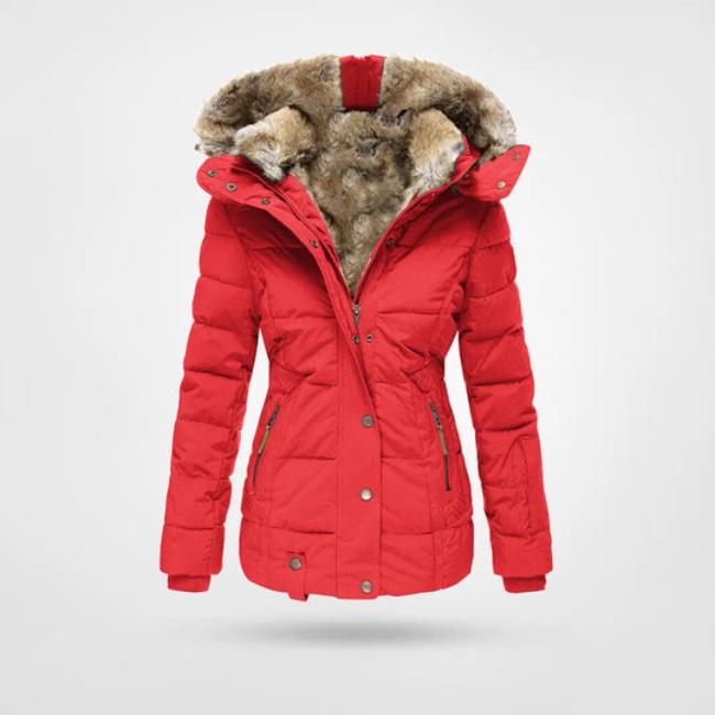 Abrigo Invierno Mujer con Forro de Piel Ajuste Clasico