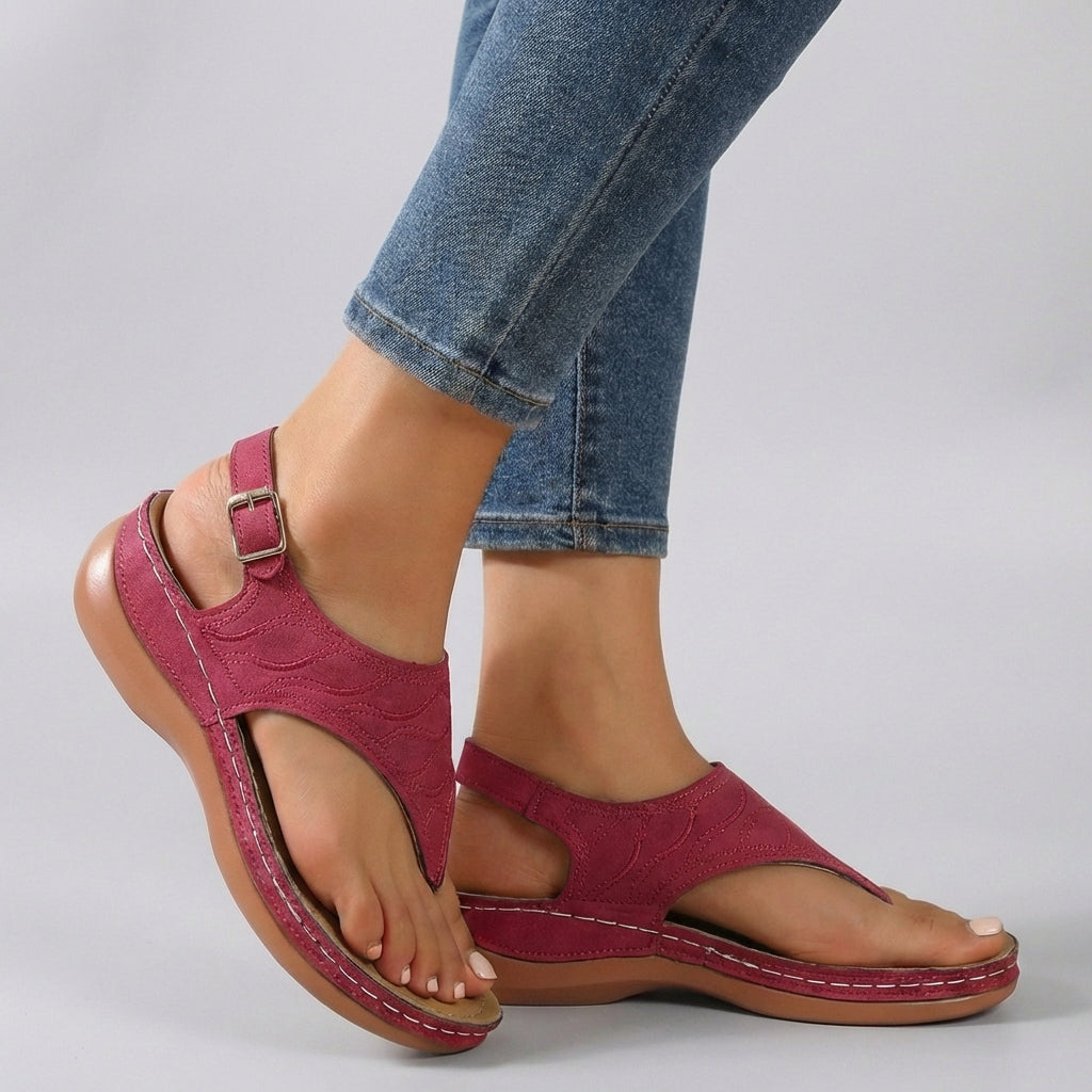 Sandalias Mujer Cuña Tira al Tobillo Ajuste Cómodo