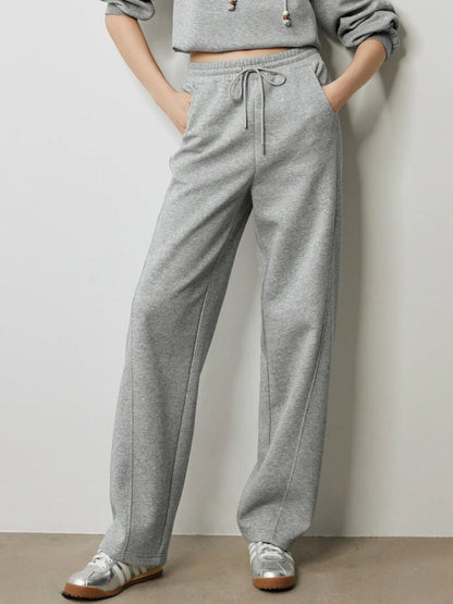 Pantalones Mujer Pernera Recta Algodón Cintura Elástica