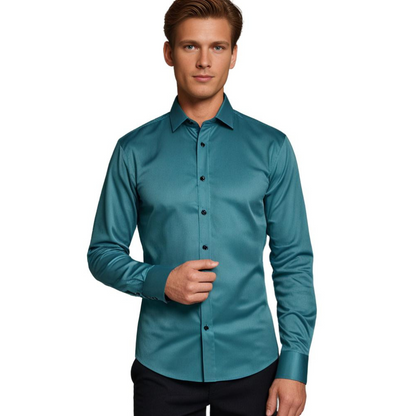 Camisa Hombre Slim Fit Manga Larga Algodón