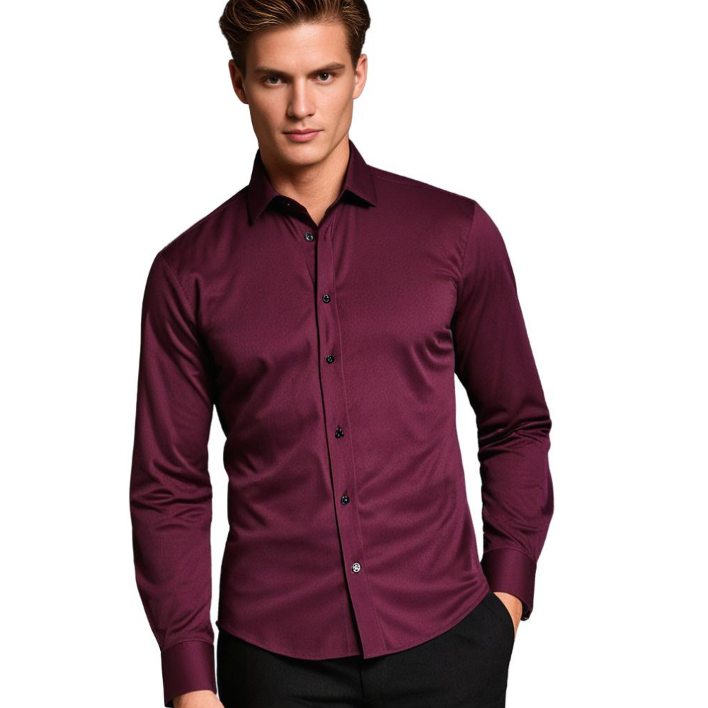 Camisa Hombre Slim Fit Manga Larga Algodón - Mavetta