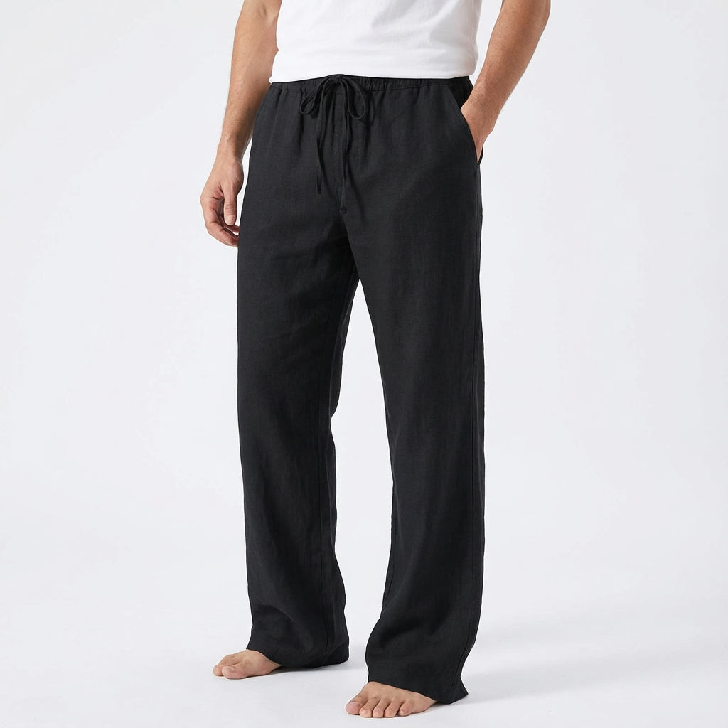 Pantalones Hombre Algodón Cordón Pierna Ancha - Mavetta