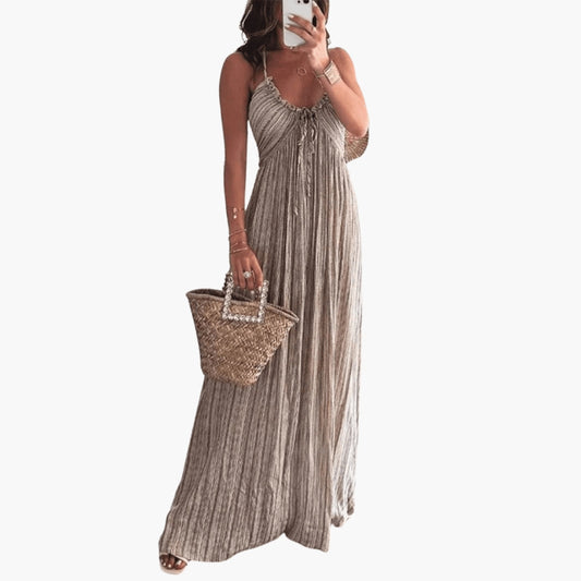 Vestido Largo Mujer Tirantes Finos Escote en V Ajustable - Mavetta