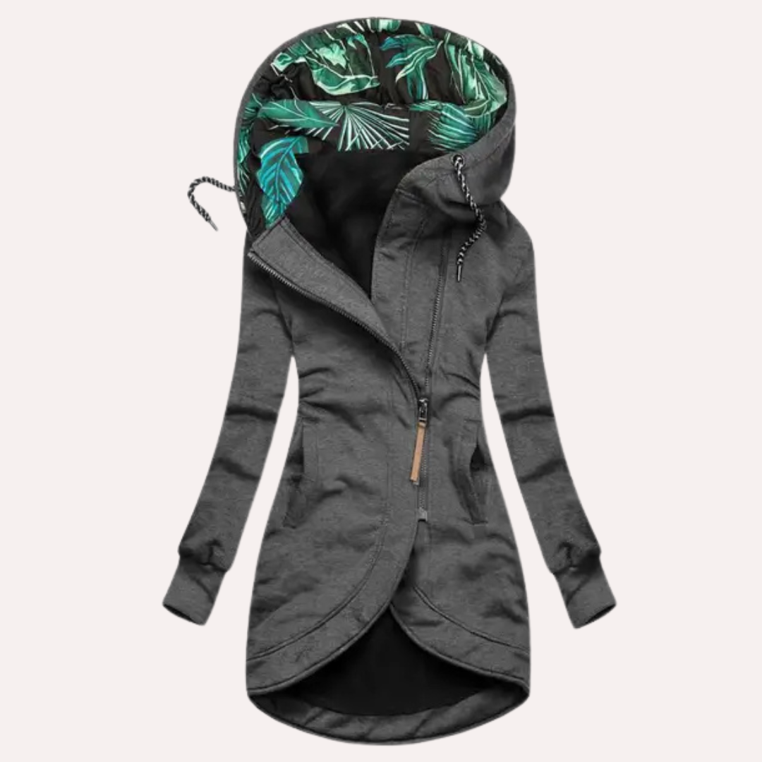 Chaqueta polar mujer con capucha estilo elegante