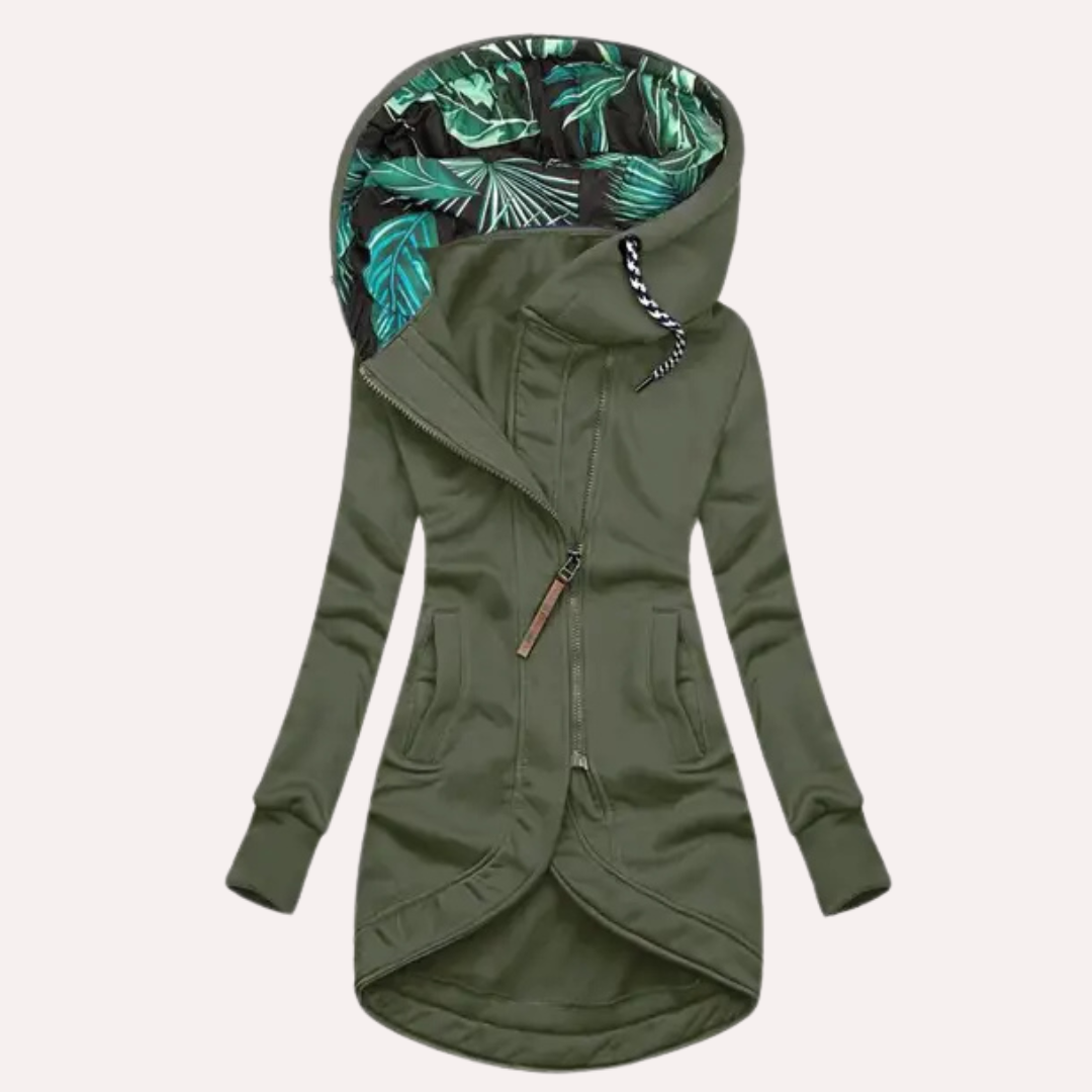 Chaqueta polar mujer con capucha estilo elegante