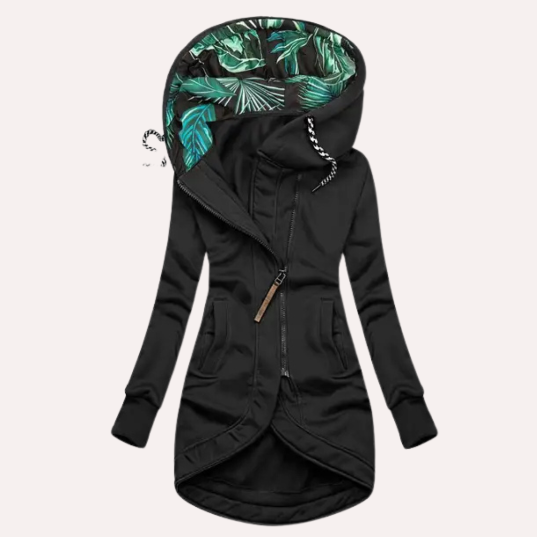 Chaqueta polar mujer con capucha estilo elegante