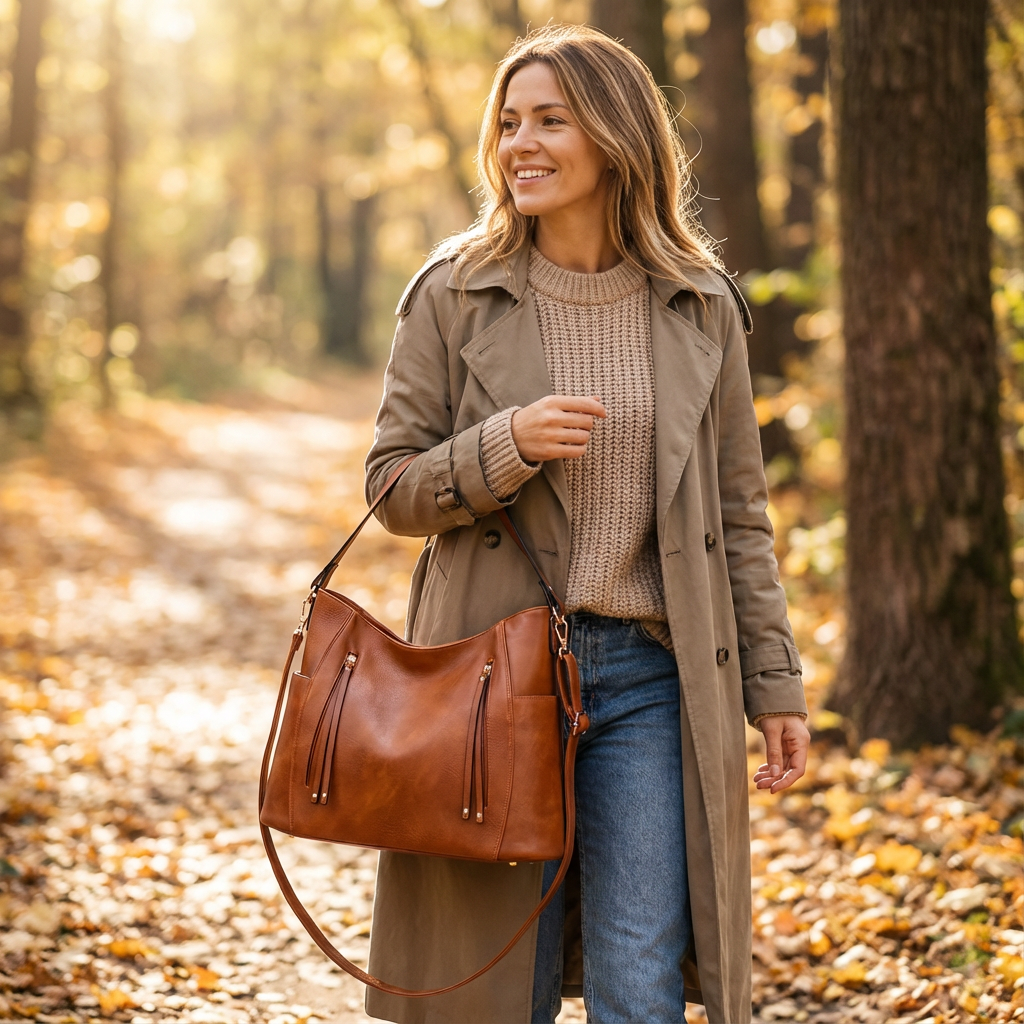 Bolso Hobo Mujer Cruzado Ajustable de Piel