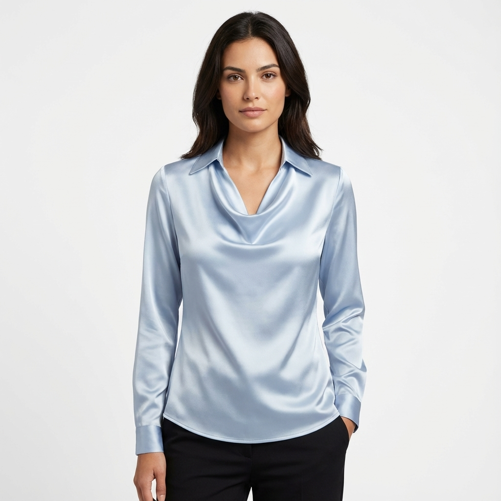 Blusa Mujer Drapeada Manga Larga - Mavetta
