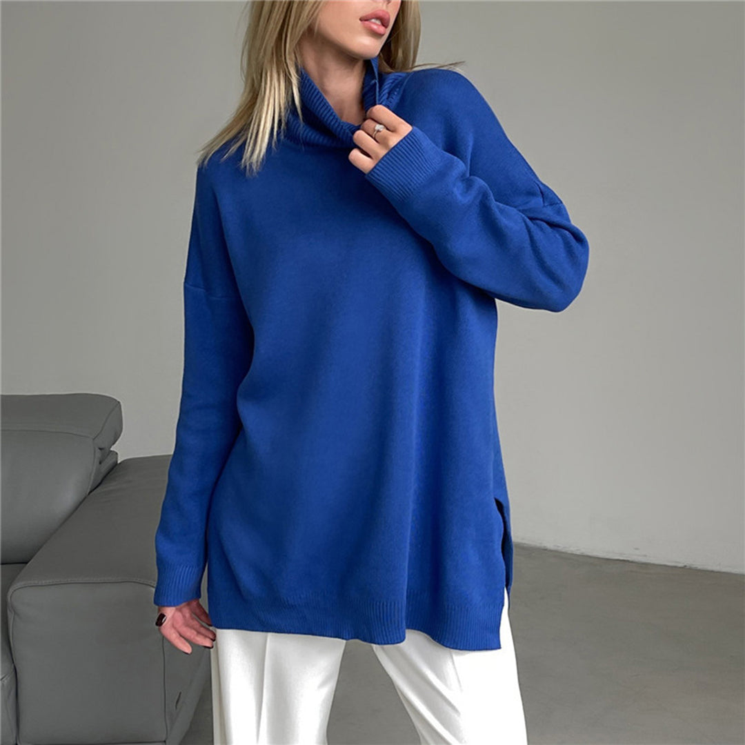 Jersey Mujer Cuello Alto Abertura Elegante
