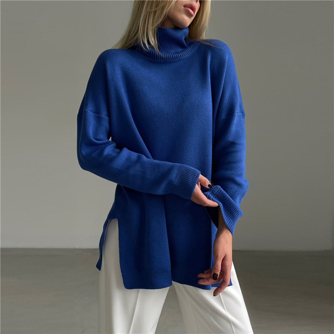 Jersey Mujer Cuello Alto Abertura Elegante