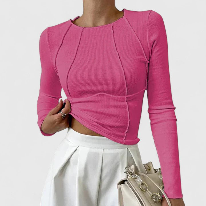 mujer elegante manga larga ajustado