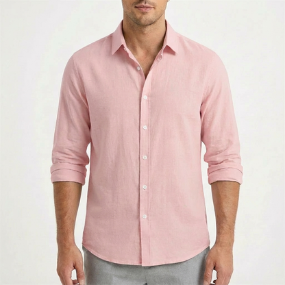 Camisa Casual Hombre Algodón Manga Larga Botones