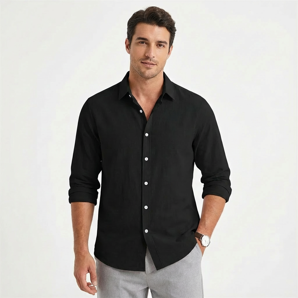 Camisa Casual Hombre Algodón Manga Larga Botones - Mavetta