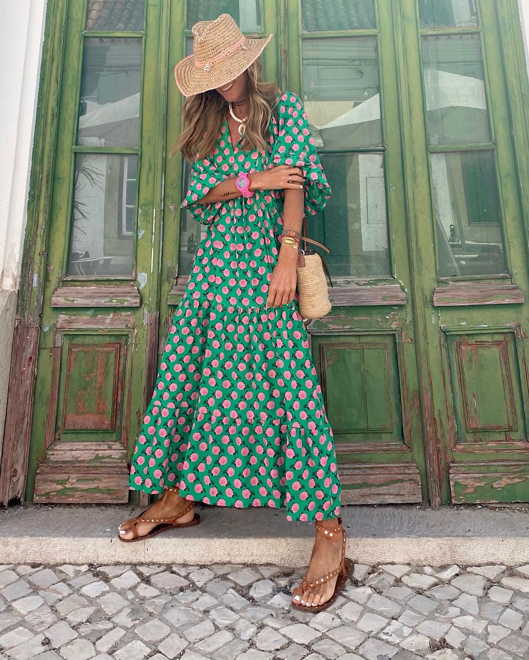 Maxivestido Mujer Estilo Bohemio Holgado