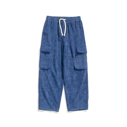 Pantalones Cargo Hombre de Poliéster Corte Recto Bolsillos Laterales