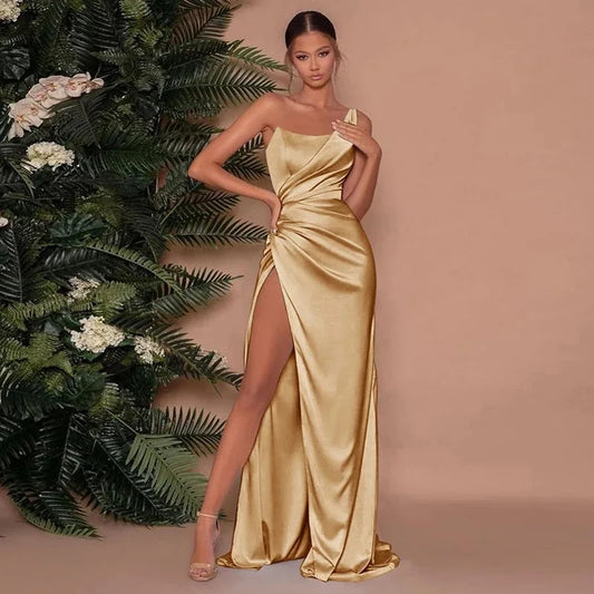 Vestido gala mujer Asimétrico Abertura alta - Mavetta