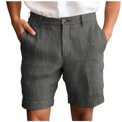 Pantalones cortos hombre de lino cómodos estilo moderno