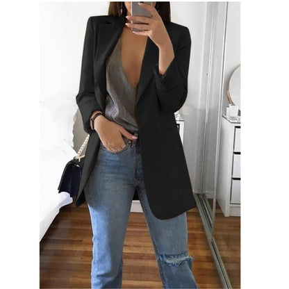 Blazer Mujer Largo Estructurado Diseño Abierto - Mavetta