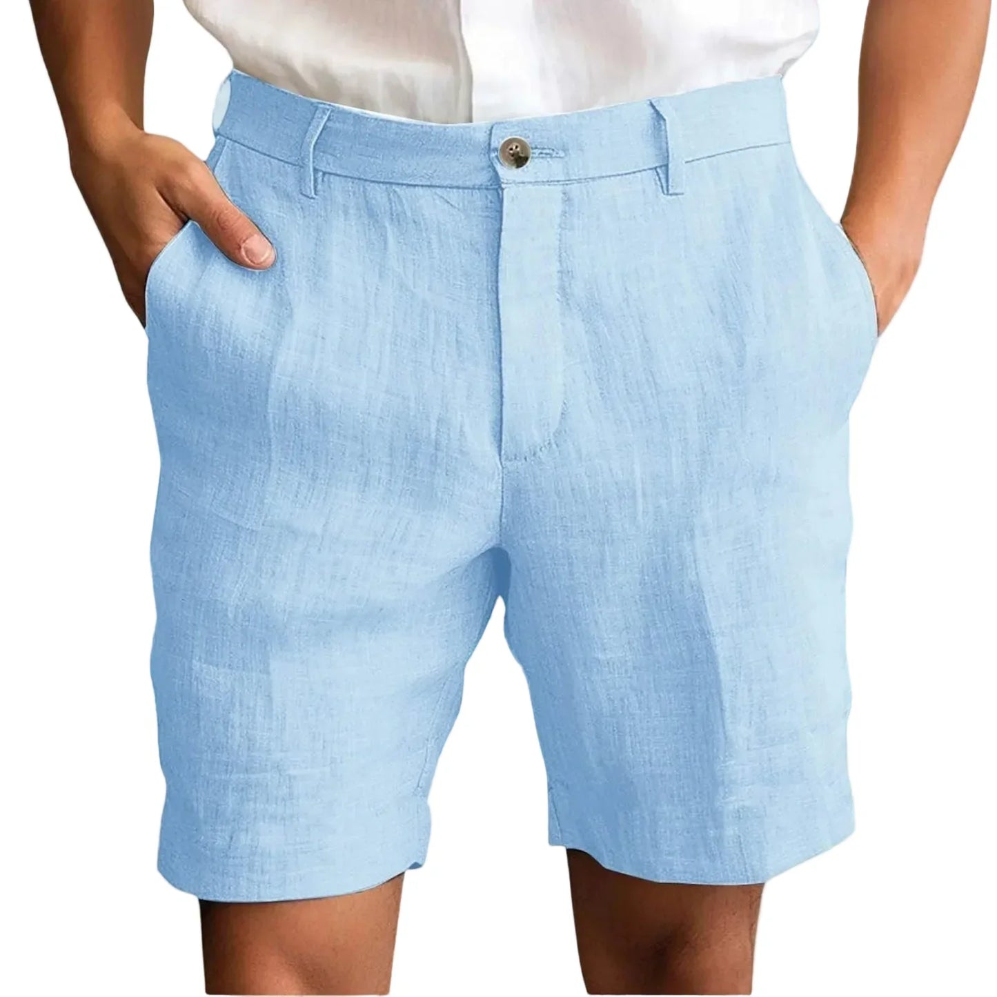 Pantalones cortos hombre de lino cómodos estilo moderno