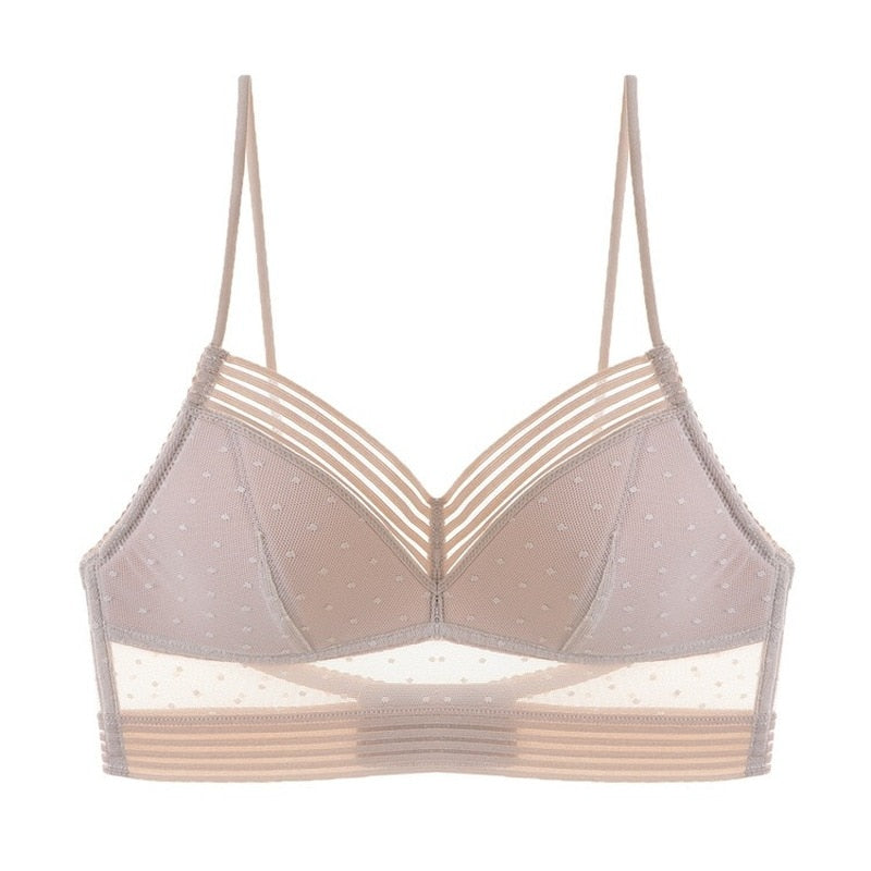 Sujetador Mujer de Encaje Push Up Espalda Descubierta Invisible
