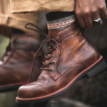 Botas altas hombre de cuero duradero estilo clásico