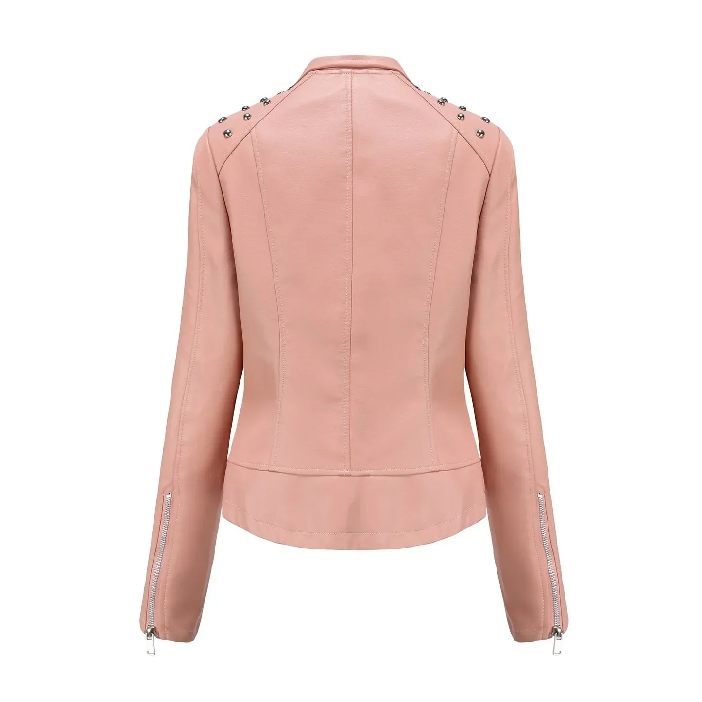 Chaqueta Mujer de Cuero Ajuste Slim Estilo Moderno