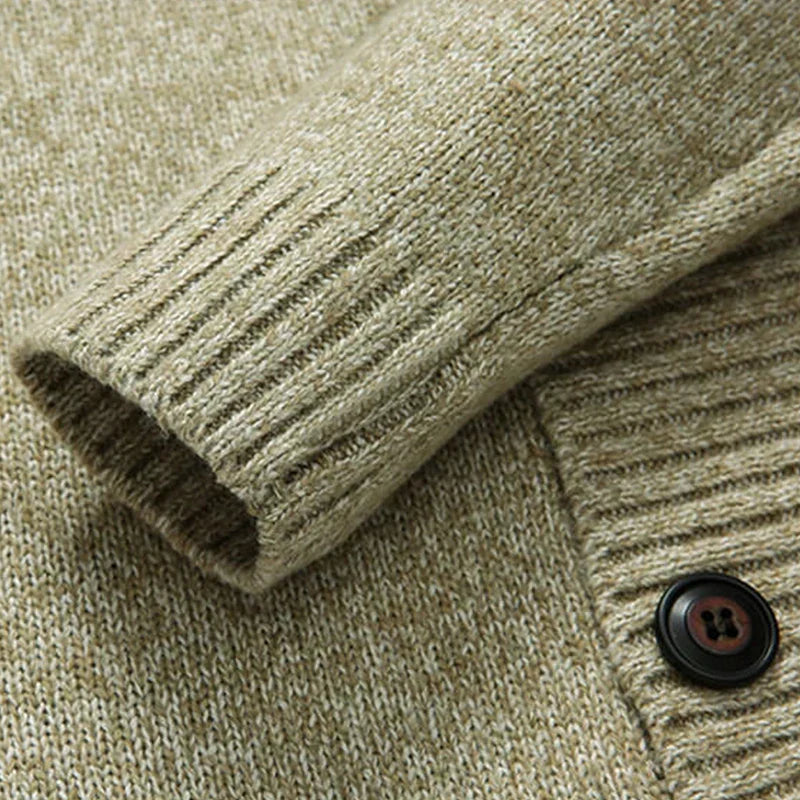 Chaqueta de punto hombre cuello chal estilo sastrería clásica