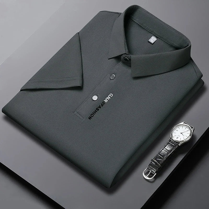 Polo Hombre Algodón Cuello Refinado Cierre Botones